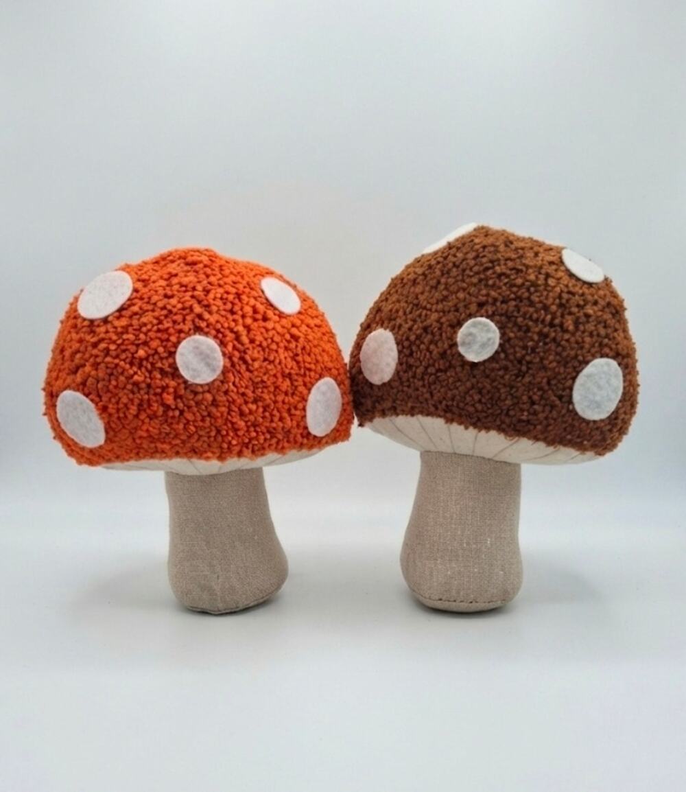 Table Top Mushroom Plush Decor Pillow Weighted